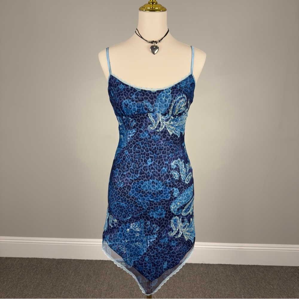 y2k cheetah midi dress